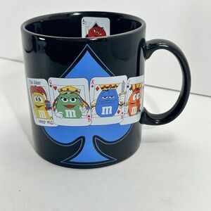 M&M World Playing Card Collector Mug Las Vegas 4 Suits Ace of Spades‎ Black Cup
